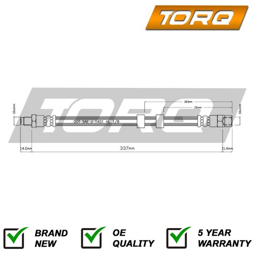 Brake hose front torq fits - hose,