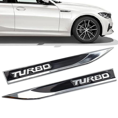 Metal turbo logo sticker - 3d,