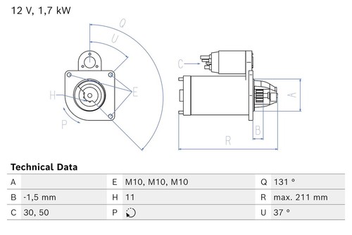 Starter bosch fits volvo - fits, s60