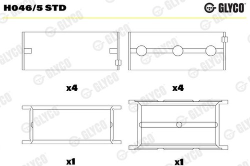 Crankshaft bearing shell set - crankshaft,